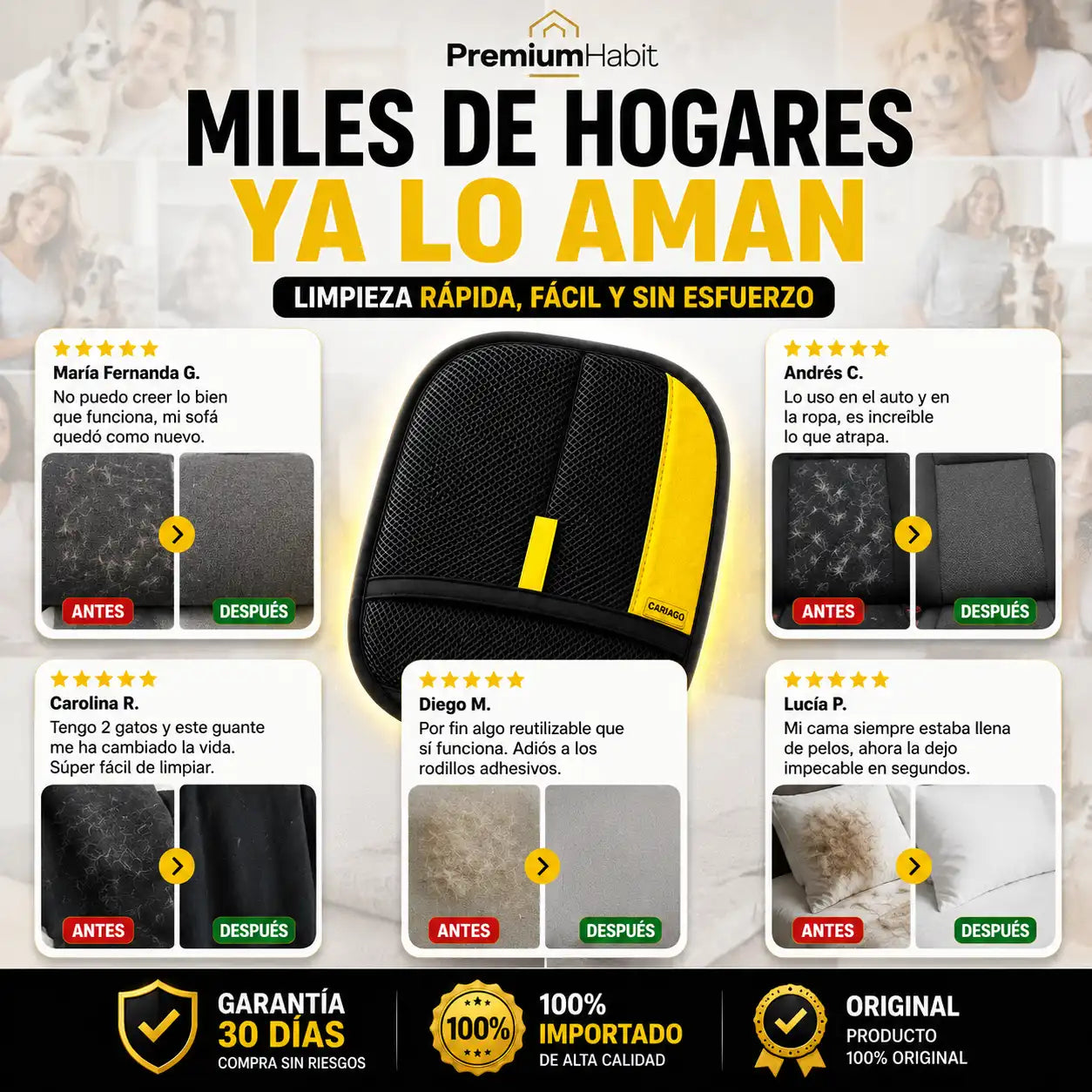Guante Quitapelusa EN SEGUNDOS Premium™